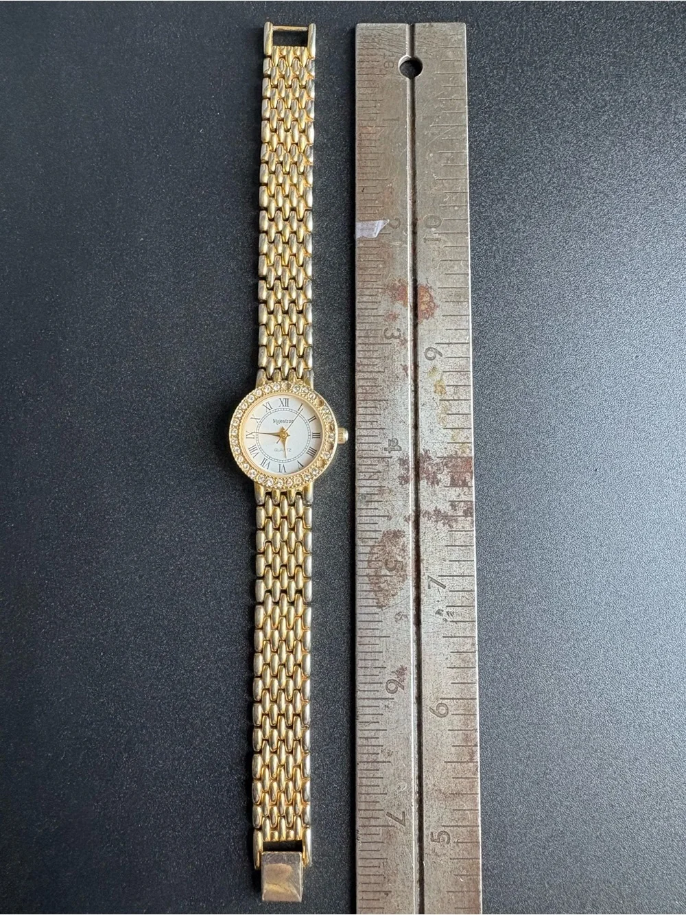 Gold-Tone Crystal Women’s Bracelet Watch